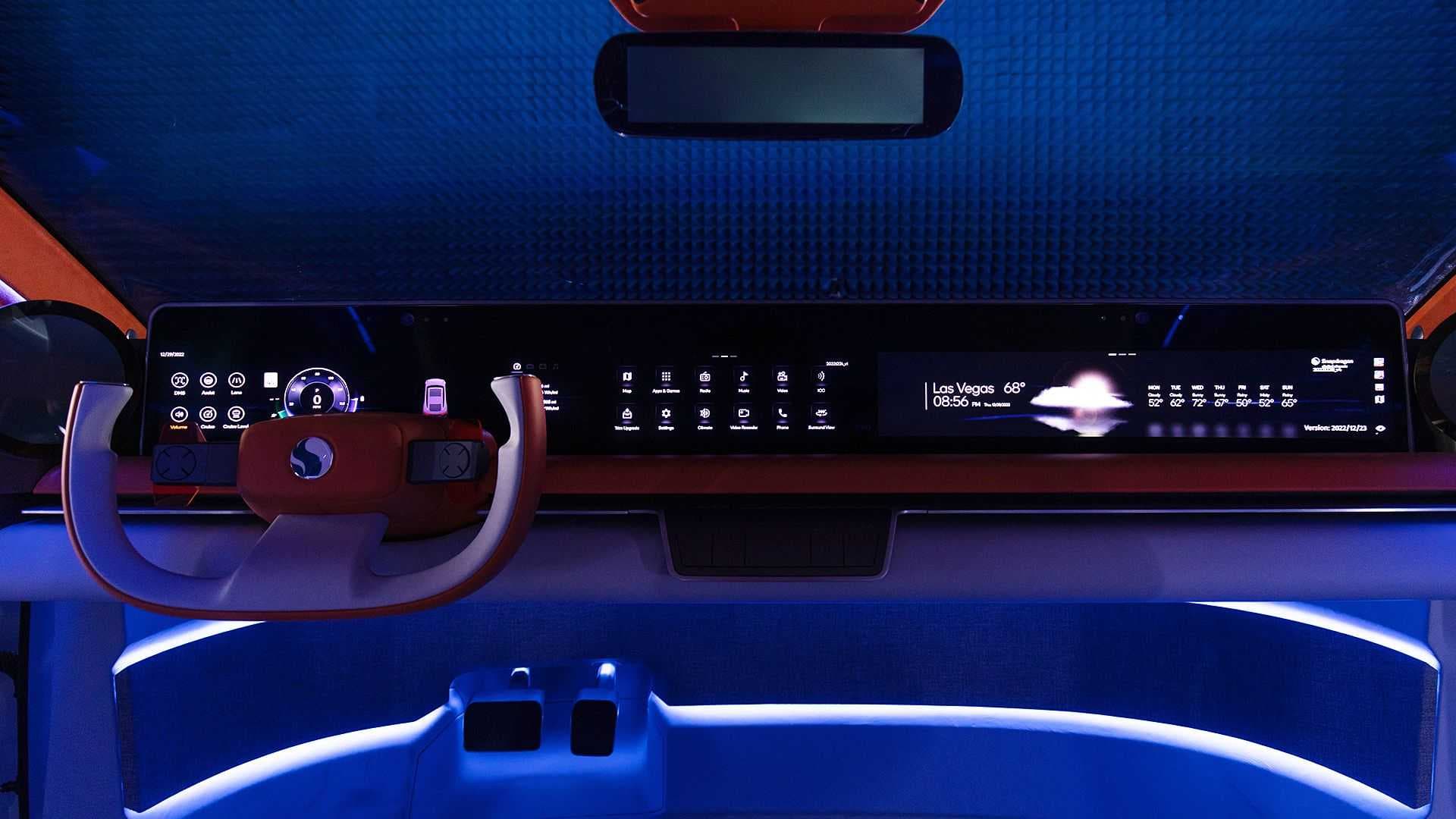 Intérieur du concept Qualcomm Snapdragon Digital Chassis, présenté au CES 2024